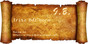 Iritz Bíbora névjegykártya